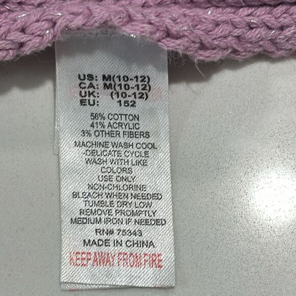 Shrinking Violet | Girls Cable Knit Purple Silver Glitter Sweater Dress - Picture 13 of 15